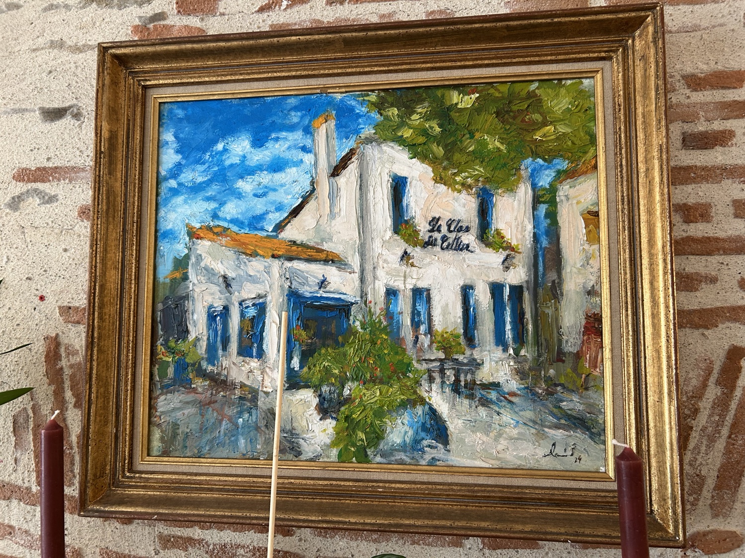Œuvre exposée au restaurant Le Clos du Cellier