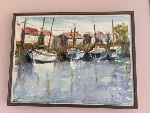 Cabanes ostréicoles, aquarelle