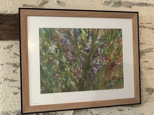 Champ fleuri, aquarelle