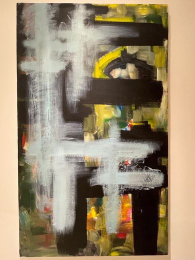 Composition sombre, huile sur toile